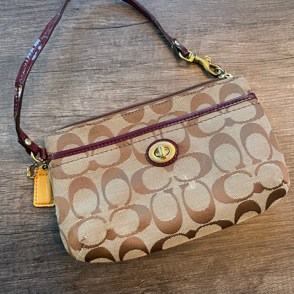 Coach logo wristlet